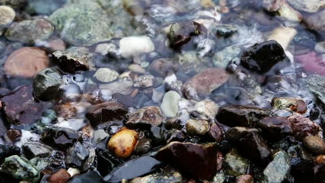Pebbles water shore