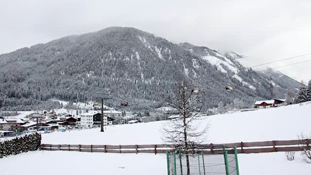Winter ski-lift snow