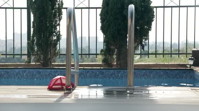 Swimming pool summer weekend