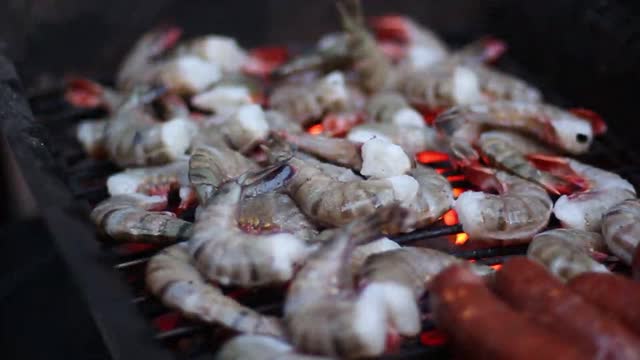 Shrimps sea food bbq