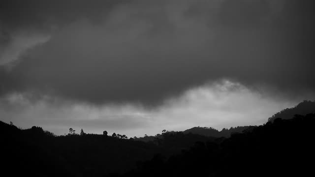 Nature clouds black and white