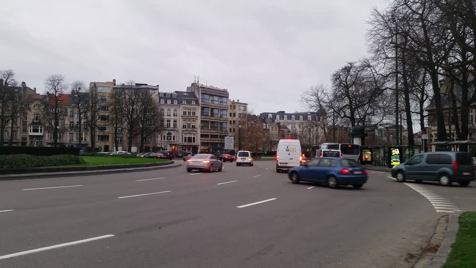 Cars roundabout road