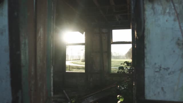Ruins house burnt