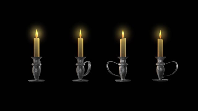Candle 3d model blue screen