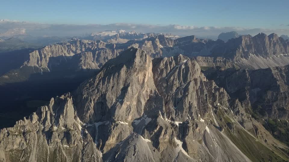 Strewn alpine dolomites landscape