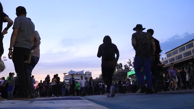 Youths walk concert