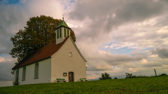 Church clouds passing clouds