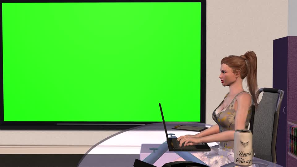 Green screen presentation office