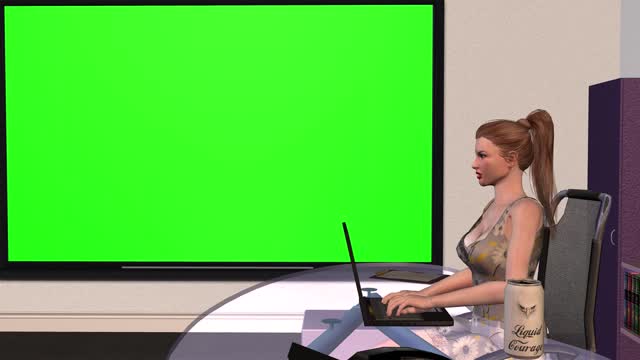 Green screen presentation office