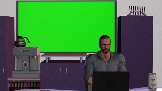 Green screen presentation office