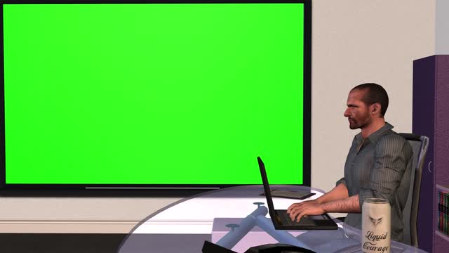 Green screen presentation office