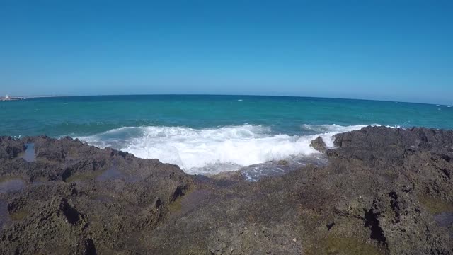 Waves shore ocean