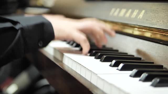 Playing piano music