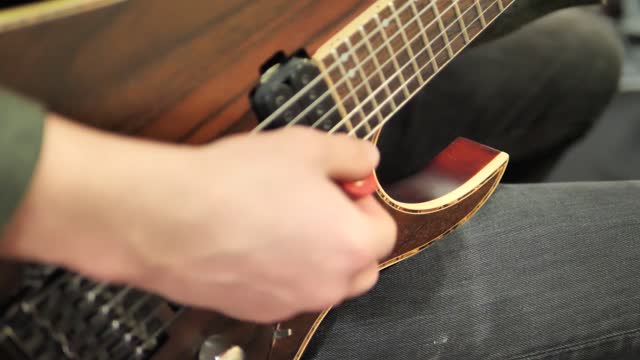Guitar playing slow mo