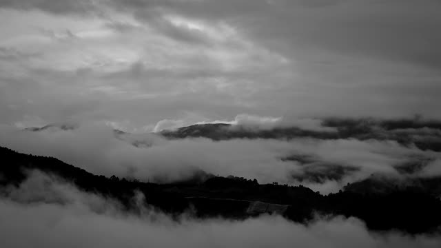 Moutains clouds winter