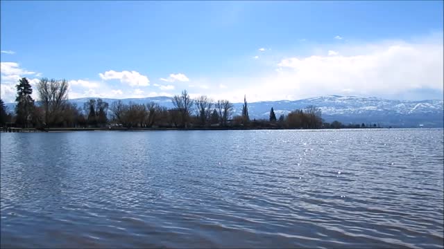 Lake snow mountain landscape