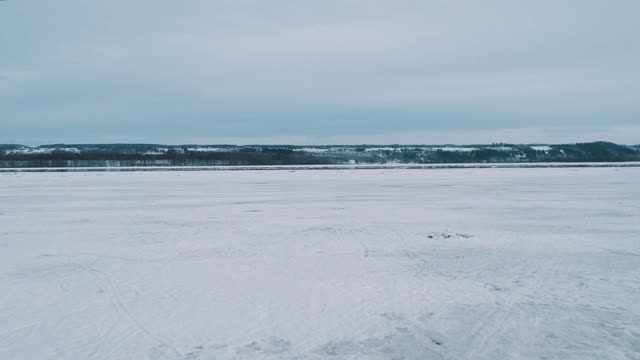 Winter ice river
