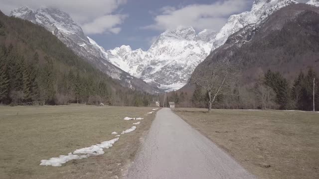 Drone shot italian alps log footage