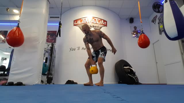 Kettlebell swing fitness sports
