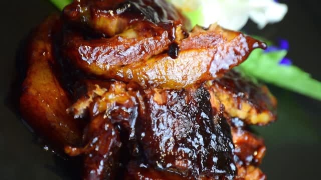 Glazed pork food