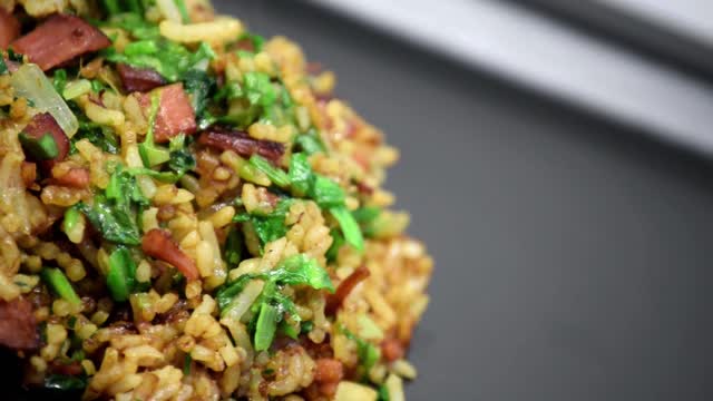 Stir fry rice gammon
