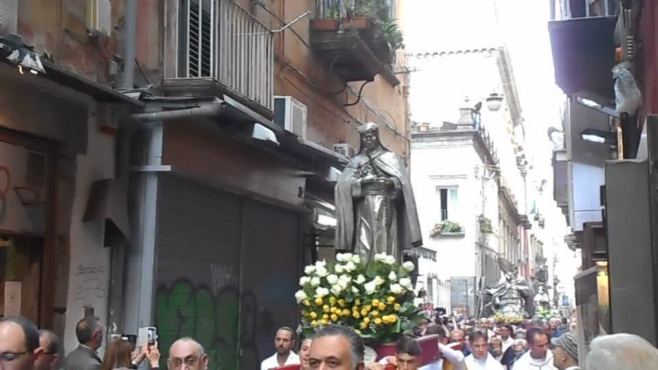 Procession of silver reliquary-busts (17th-20th century) of the Saints in Naples