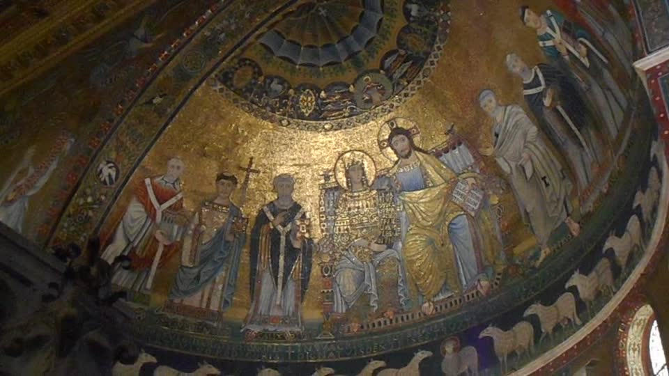 Medieval mosaics at Santa Maria in Trastevere Church in Rome