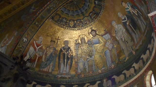 Medieval mosaics at Santa Maria in Trastevere Church in Rome