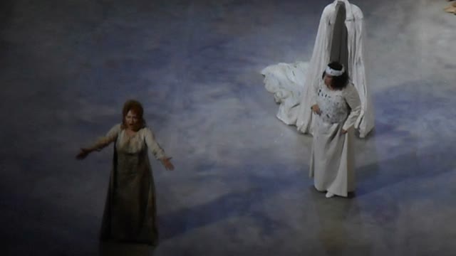 Renée Morloc as Klytämnestra and Elena Pankratova as Elektra in "Elektra" by Richard Strauss - Royal San Carlo Theatre in Naples