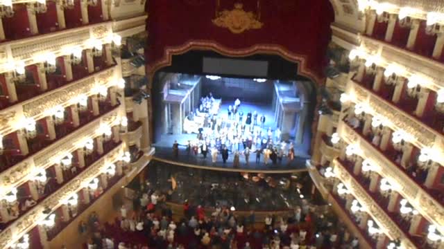 Curtain-calls for "Manon Lescaut" by Giacomo Puccini - Conductor Daniel Oren - Royal San Carlo Theatre in Naples