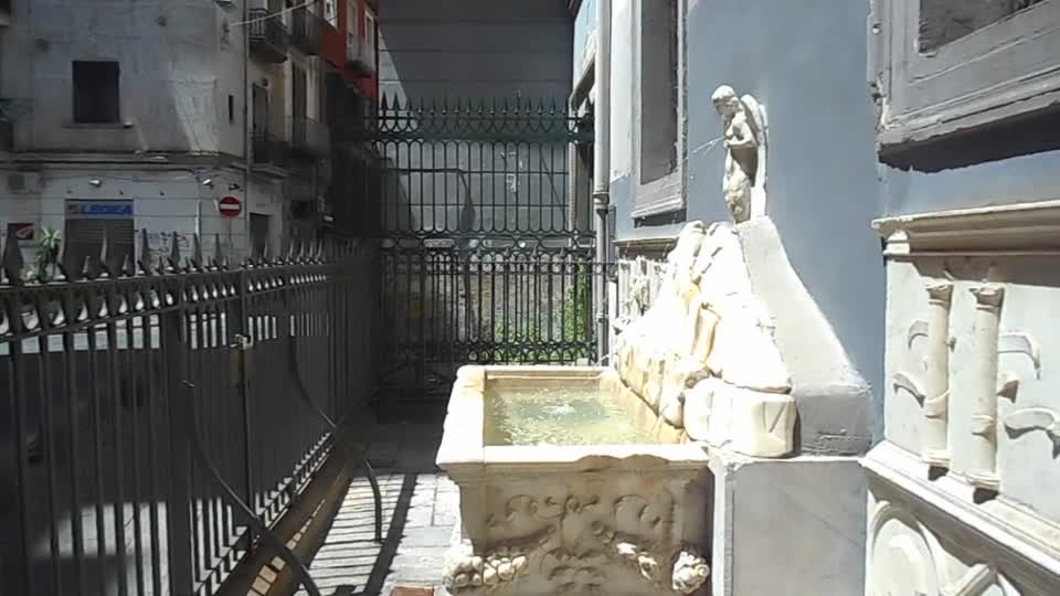 The Parthenope Siren on Vesuvius" - The fountain of Spinacorona (16th century) in Naples