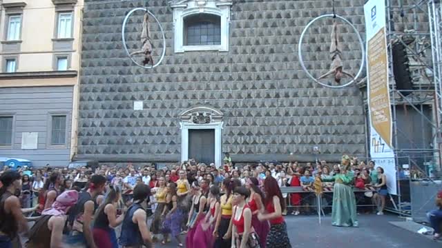 Folkloristic dance of the "Tammorra" in Naples