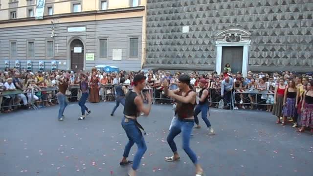 Folkloristic dance of the "Tammorra" in Naples