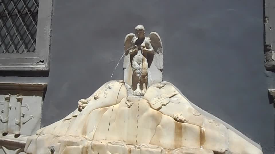The Parthenope Siren with viola on Vesuvius" - The fountain of Spinacorona (between 1532 and 1553) in Naples