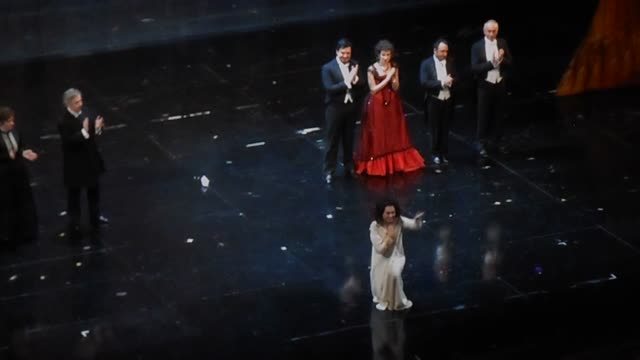Curtain calls at dress rehearsal of "Traviata" by Giuseppe Verdi - Royal San Carlo Theatre in Naples, from February 27 up to March 4, 2018