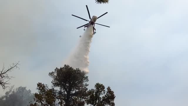 Water drops supporting suppression efforts in Div W