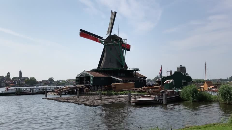 Houtzaagmolen het Jonge Schaap, Zaanse Schans, Zaandam, Noord-Holland, Nederland