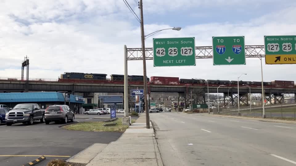 Train Leaving the C&O Railroad Bridge, Covington, KY