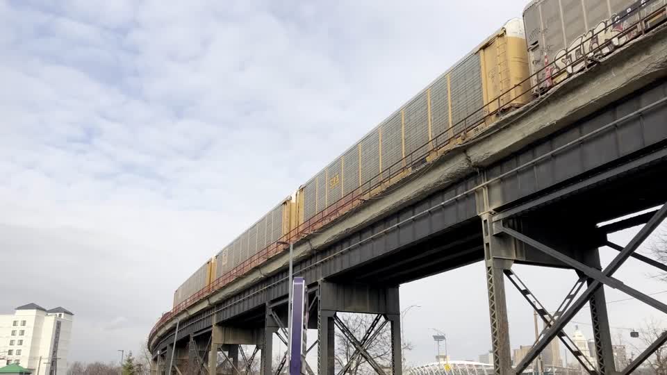 Train Leaving the C&O Railroad Bridge, Covington, KY