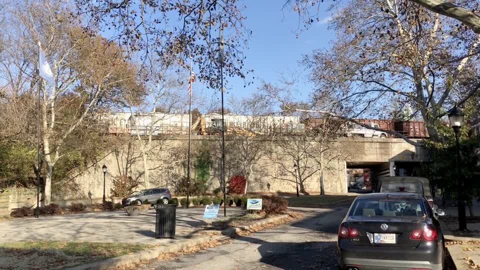 Train from 6th Street, Mainstrasse Village, Covington, KY