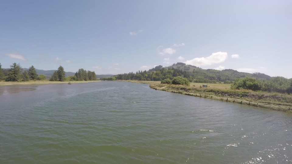 Aerial video above Nestucca Bay National Wildlife Refuge