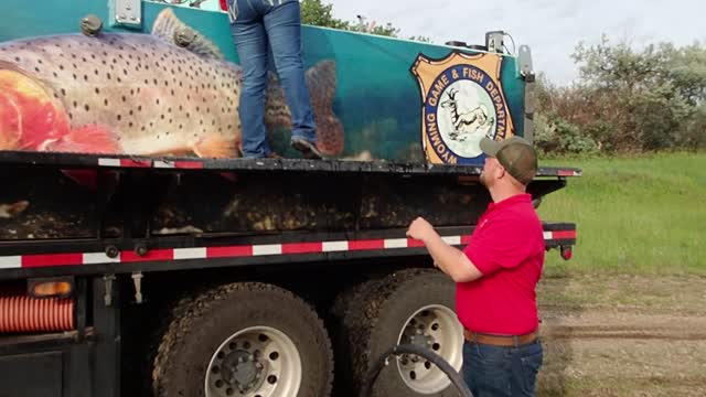 Loading Wyoming's distribution truck