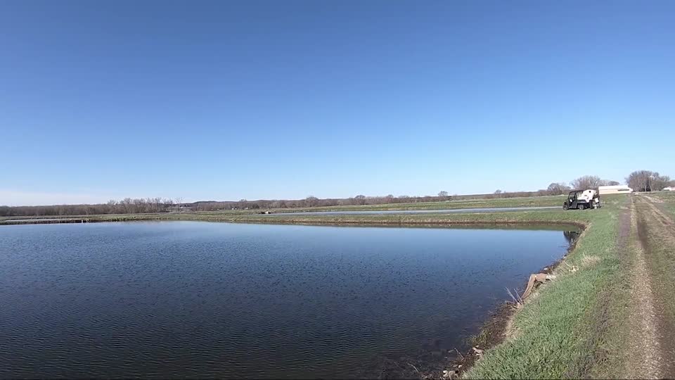 Fertilizing Hatchery Ponds at Gavins Point National Fish Hatchery