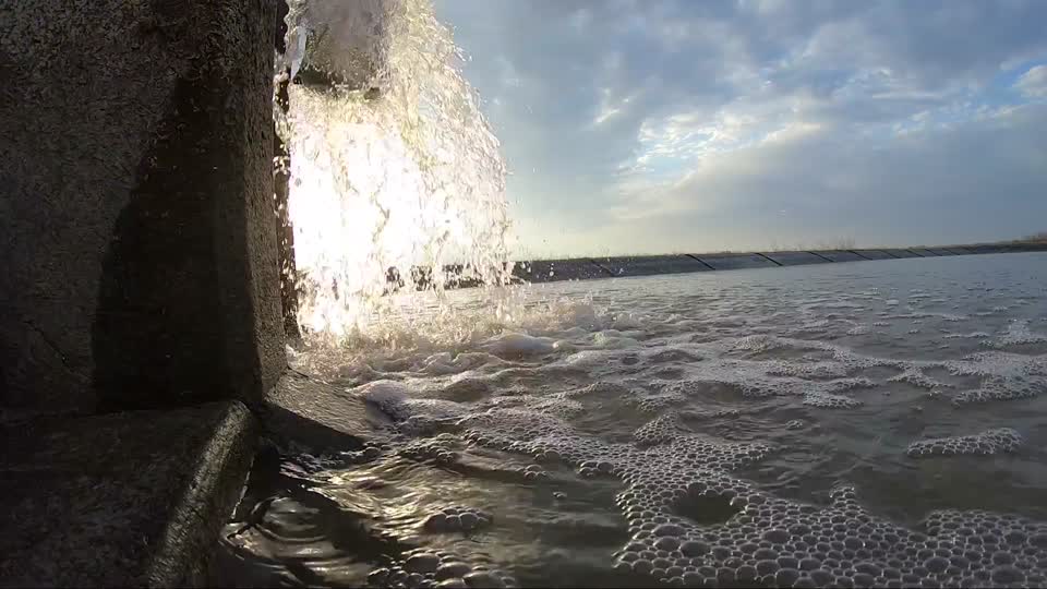 Filling a Hatchery Pond at Gavins Point National Fish Hatchery