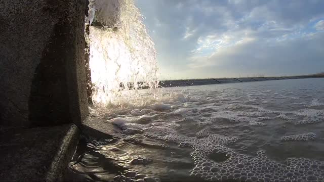 Filling a Hatchery Pond at Gavins Point National Fish Hatchery