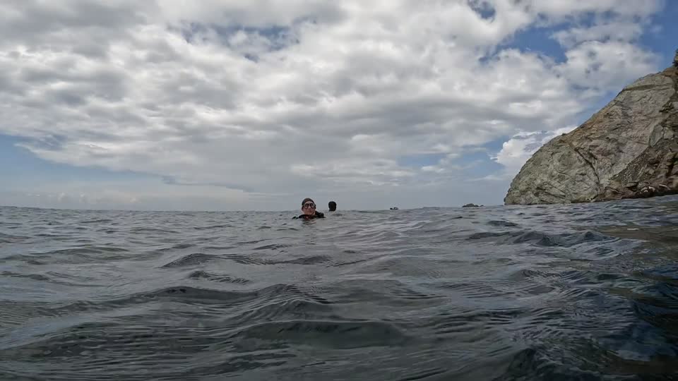 Rock views from water waiting for the boat Tayrona National Park Diving Taganga Colombia
