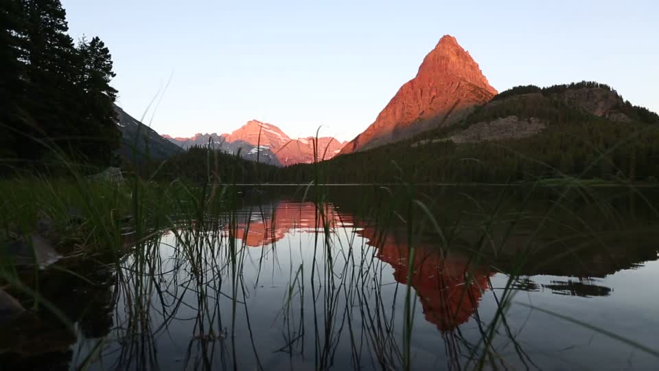 Sunrise at Swiftcurrent Lake