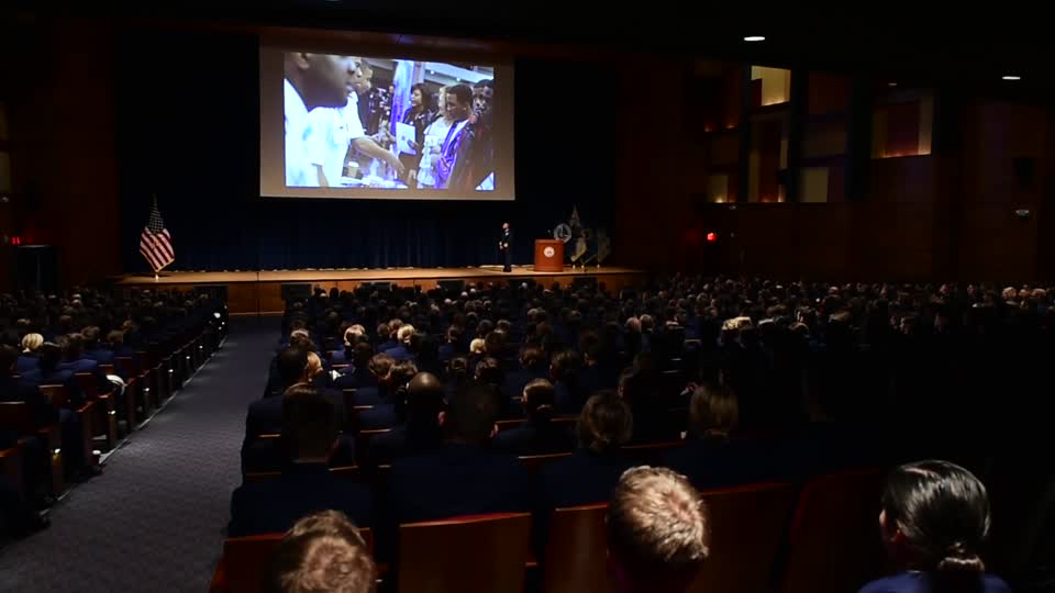Jeh Johnson delivers special message to cadets