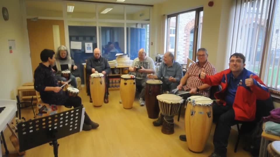 Went to a session of music therapy with the guys at Next steps this week, the walk the day before was washed out