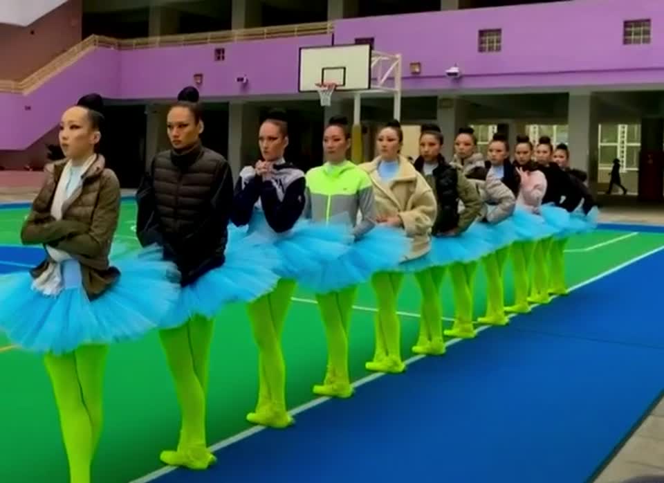Lime coloured dance tights and ballet slippers